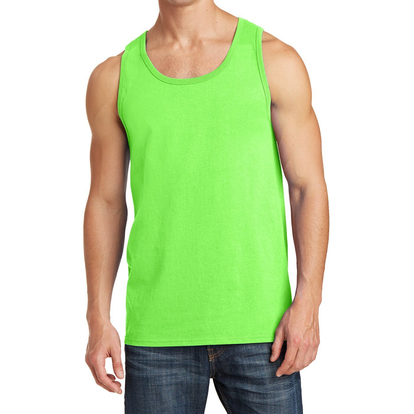 Men's Solid Cotton Tank Top - Sleeveless Tee Shirt for Sports, Gym, Fitness & Beach - Breathable Workout Shirt for Running, Yoga & Summer Outdoor Activities