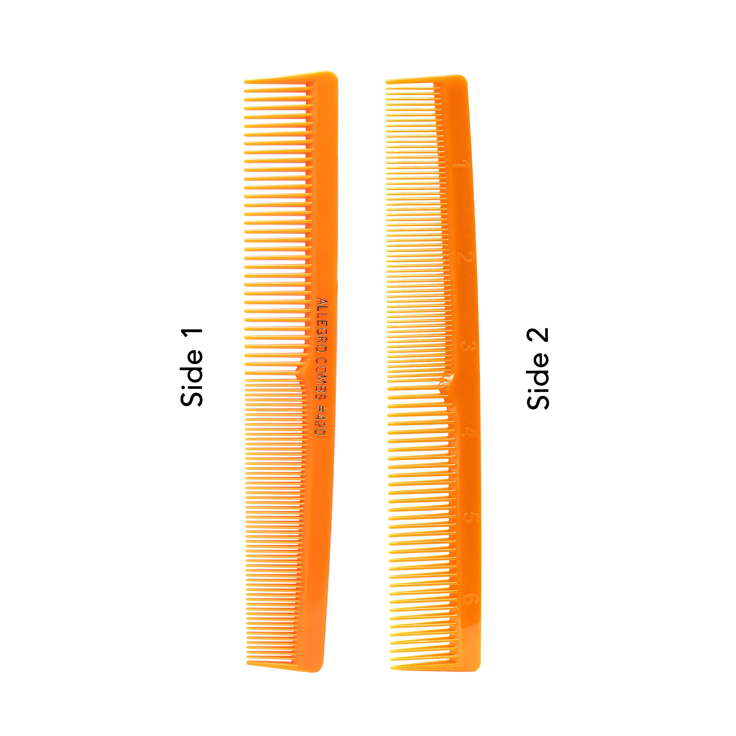 Professional 3-Piece Hair Cutting Comb Set for Men & Women - Barber Styling, Beard & Mustache Grooming, Braiding & Parting - Includes Toddler & Kids Combs - Neon Orange - Made in USA | Perfect for Salons, Home Haircuts & Travel Grooming