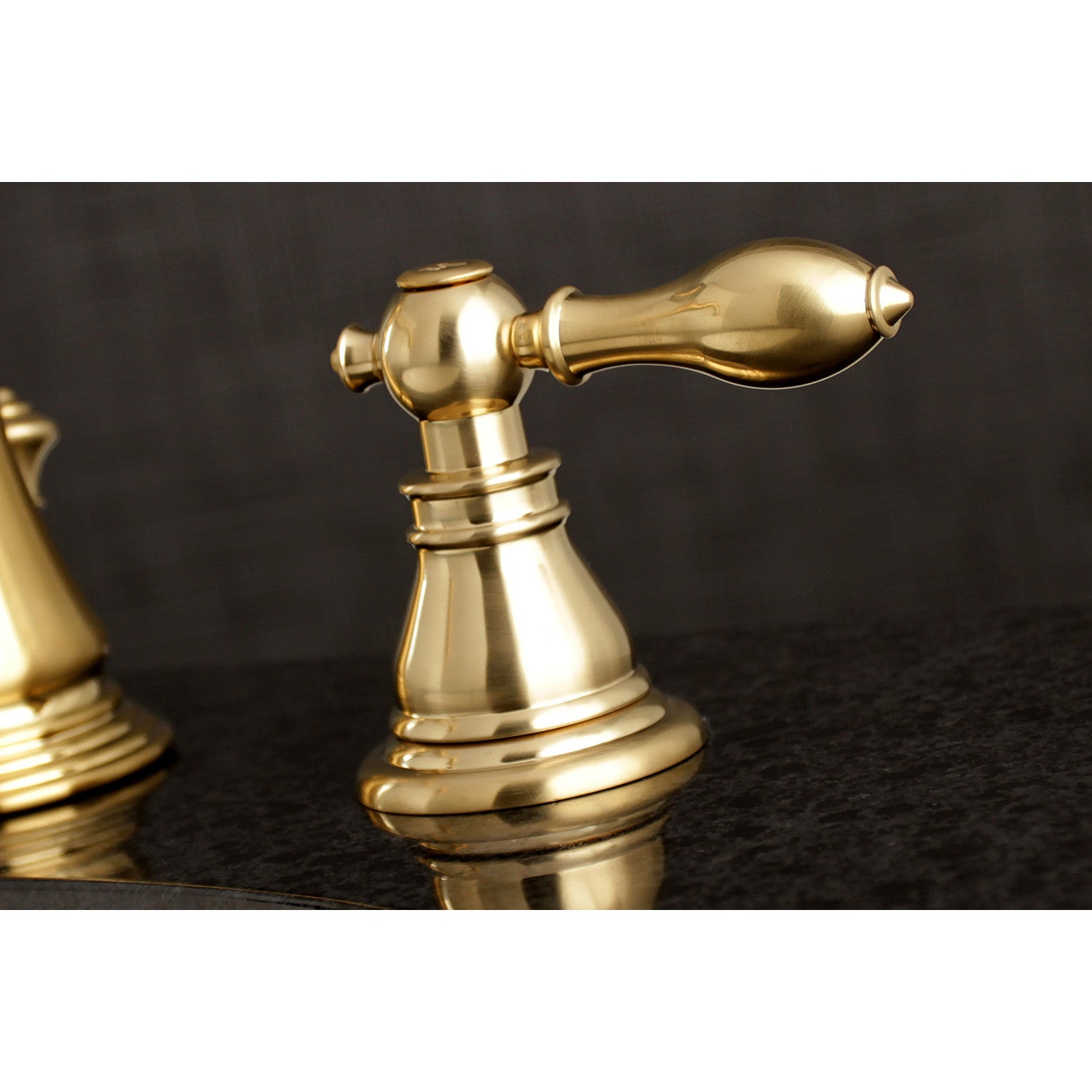 American Classic FSC1973ACL 3-Hole Widespread Bathroom Faucet with Brass Pop-Up Drain - Brushed Brass Finish - Vintage Style Two Handle Deck Mount Sink Faucet for Bathroom Vanity & Powder Room Remodel