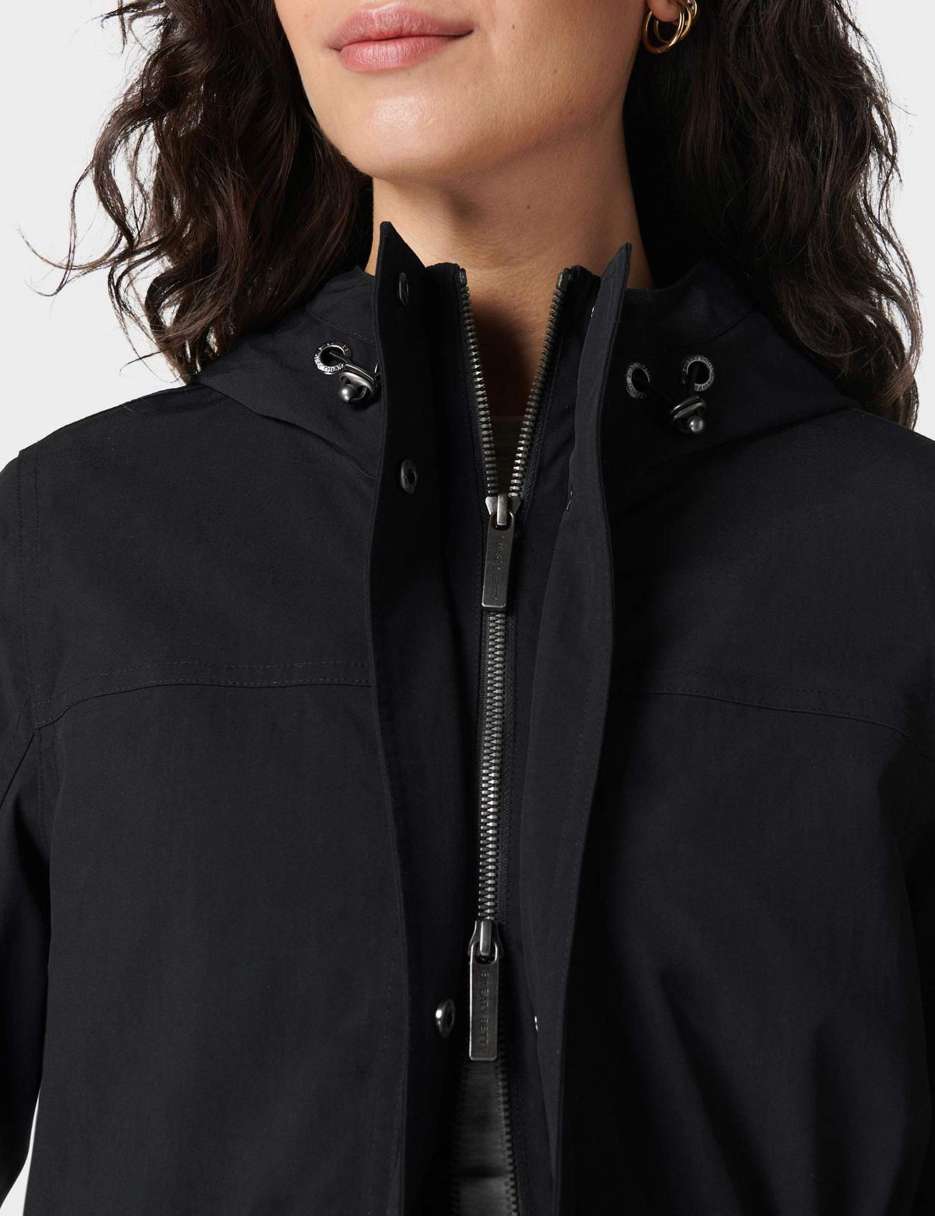 Waterproof Parka Jacket for Men & Women - Stride Outdoor Raincoat, Windproof & Lightweight, Black - Perfect for Hiking, Camping & Everyday Wear