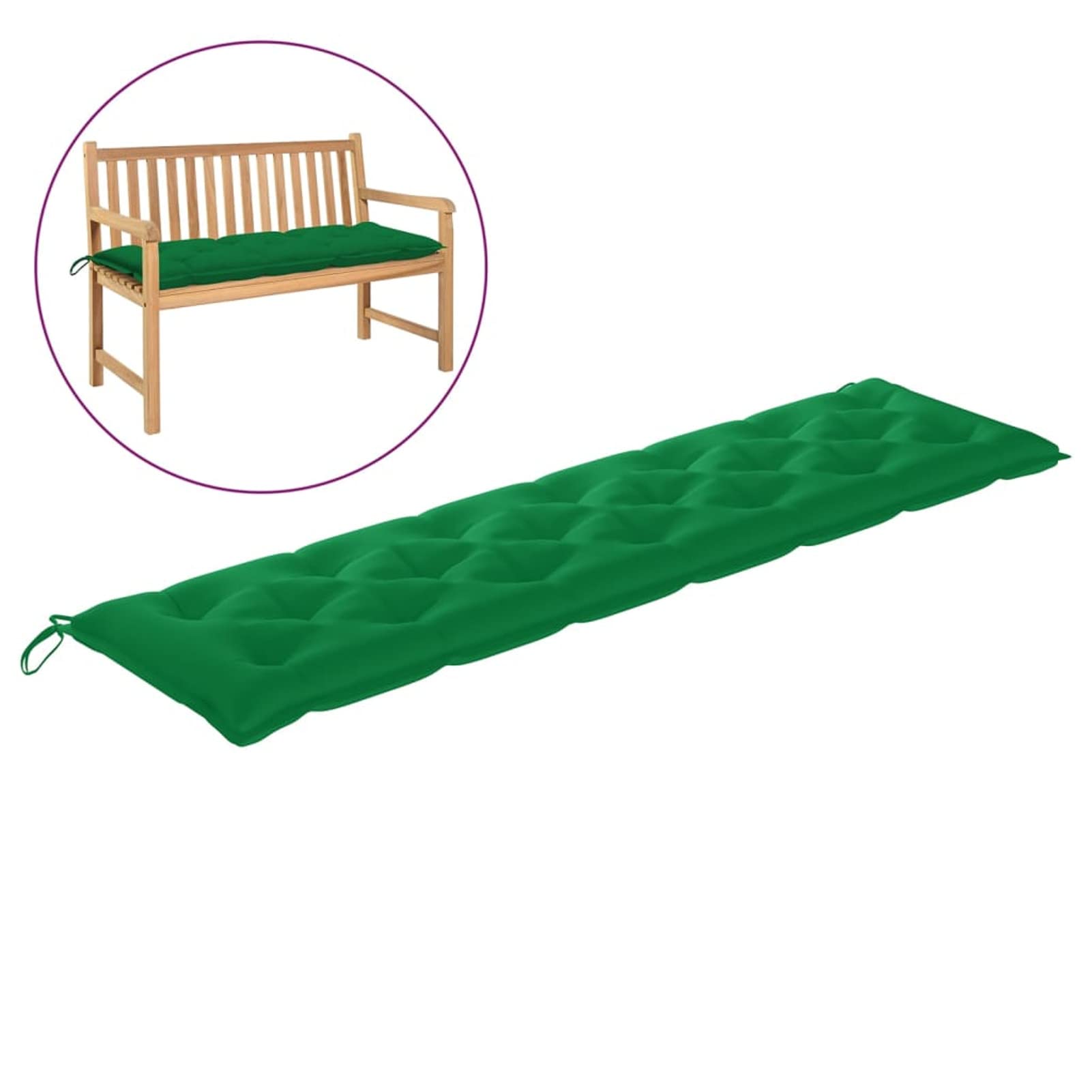 Tidyard Outdoor Bench Cushion - 78.7 x 19.7 x 2.8 Inch Waterproof Garden Seat Pad, Durable Fabric Chair Cushion for Patio, Deck, Porch - Green Soft Comfortable Bench Cushion for Outdoor Furniture