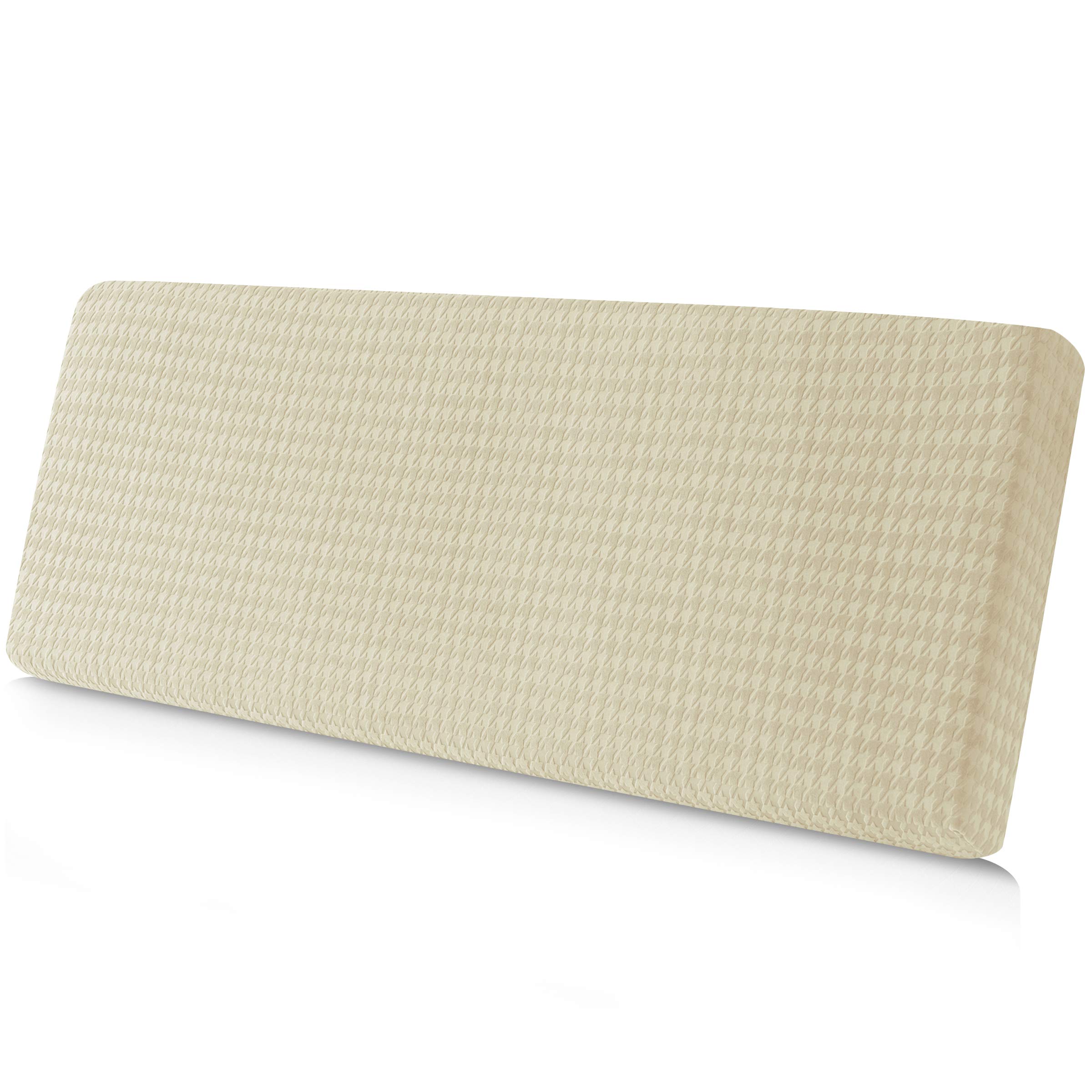 CHUN YI Stretch Houndstooth Couch Cushion Cover - Universal Spandex Slipcover for Armchair, Loveseat & Sofa (Large, Ivory White) - Perfect for Living Room, Bedroom & Office Decor
