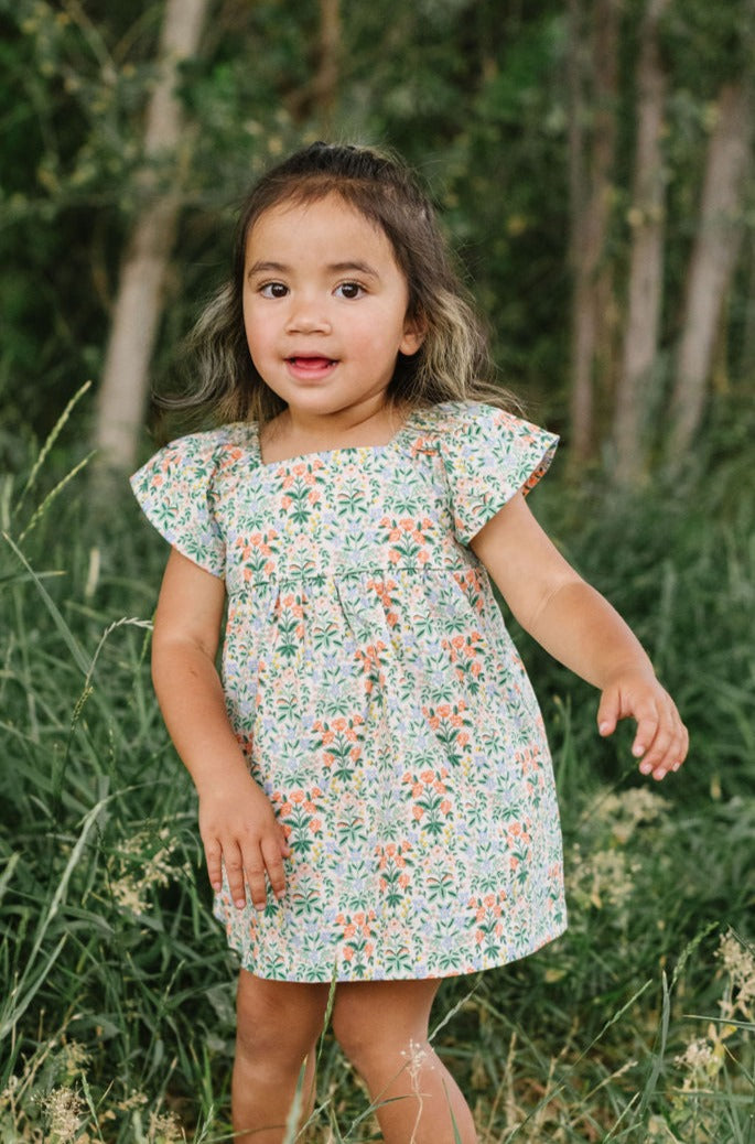 Empire Dress in Bouquet Floral Print - Elegant A-Line Summer Dress for Women | Perfect for Weddings, Parties & Special Occasions