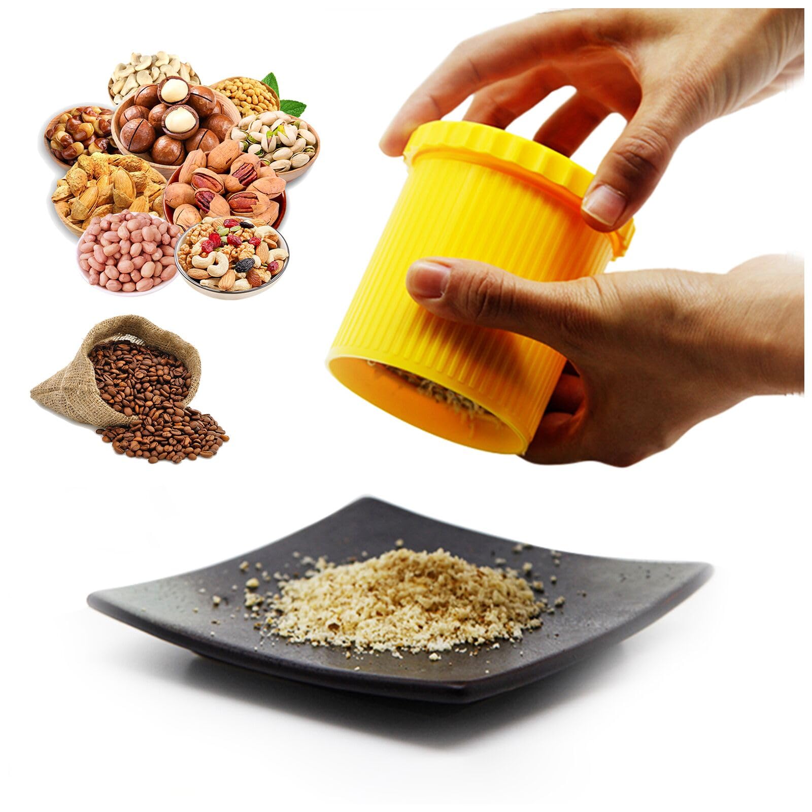 Premium Nutmeg Grater & Nut Grinder - Stainless Steel Multi-Functional Spice Grinder for Nutmeg, Walnuts, Peanuts, Coffee Beans & Seasonings - Perfect for Baking, Cooking & Coffee Brewing at Home