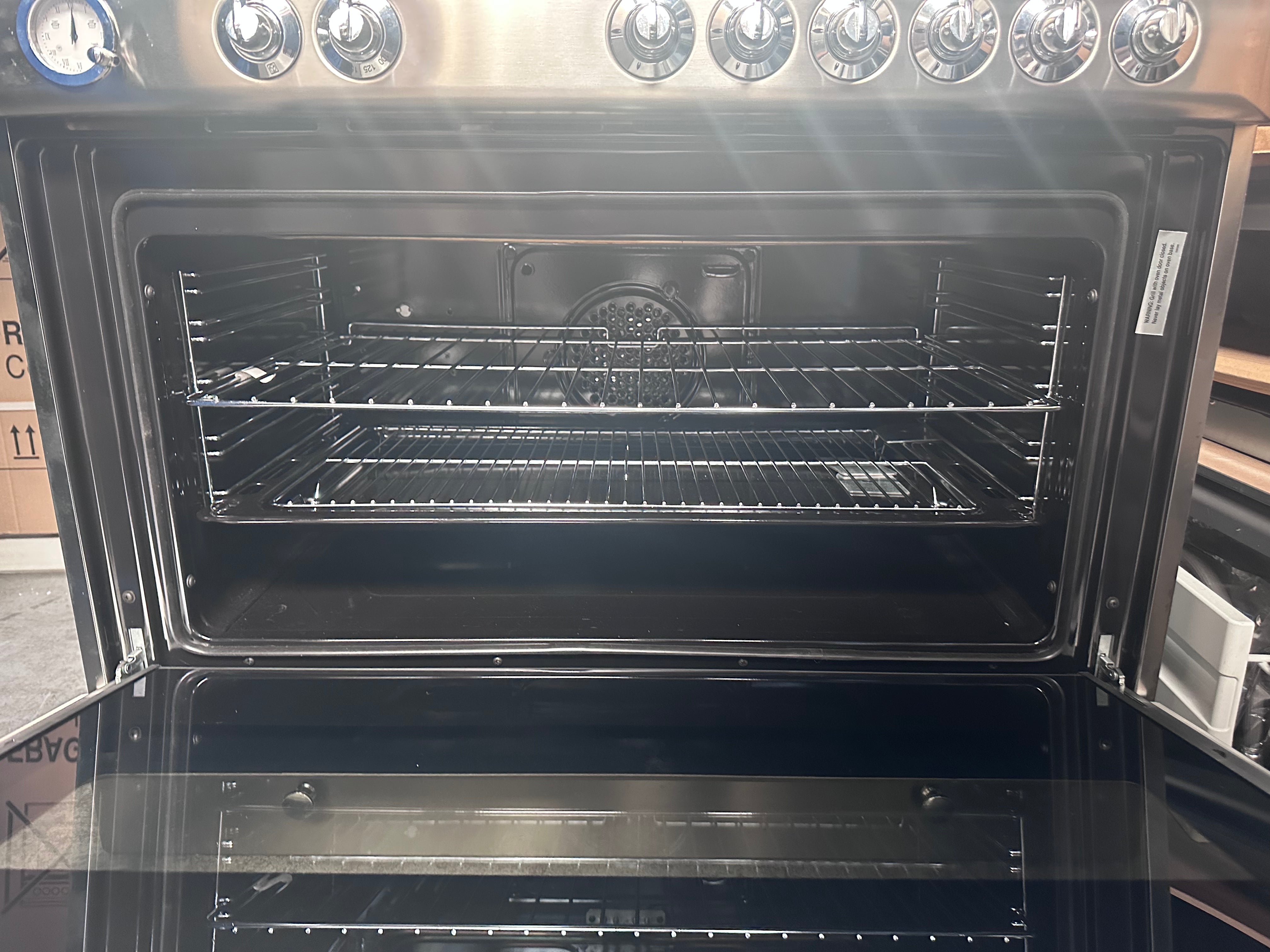 Artusi 90cm Dual Fuel Freestanding Oven & Stove - AFG999X [Factory Second] - Professional Gas Cooktop & Electric Oven - Perfect for Home Kitchens & Restaurants