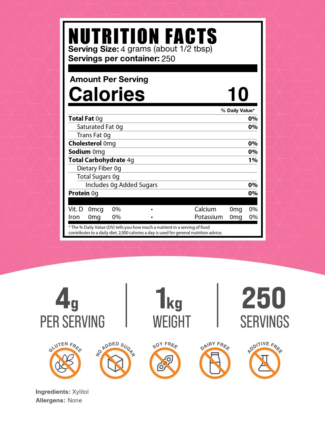 Xylitol Crystals - Natural Sugar Substitute, Low Calorie Sweetener for Baking, Cooking & Diabetic-Friendly Recipes | Perfect for Keto, Vegan & Healthy Lifestyle