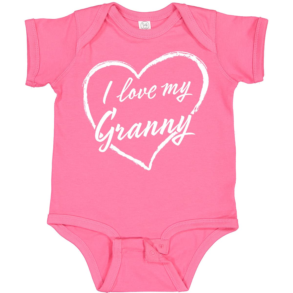 I Love My Granny White Chalk Heart Baby Bodysuit - Cute Infant Onesie for Grandparents Day & Family Photos | Soft Cotton Newborn Outfit