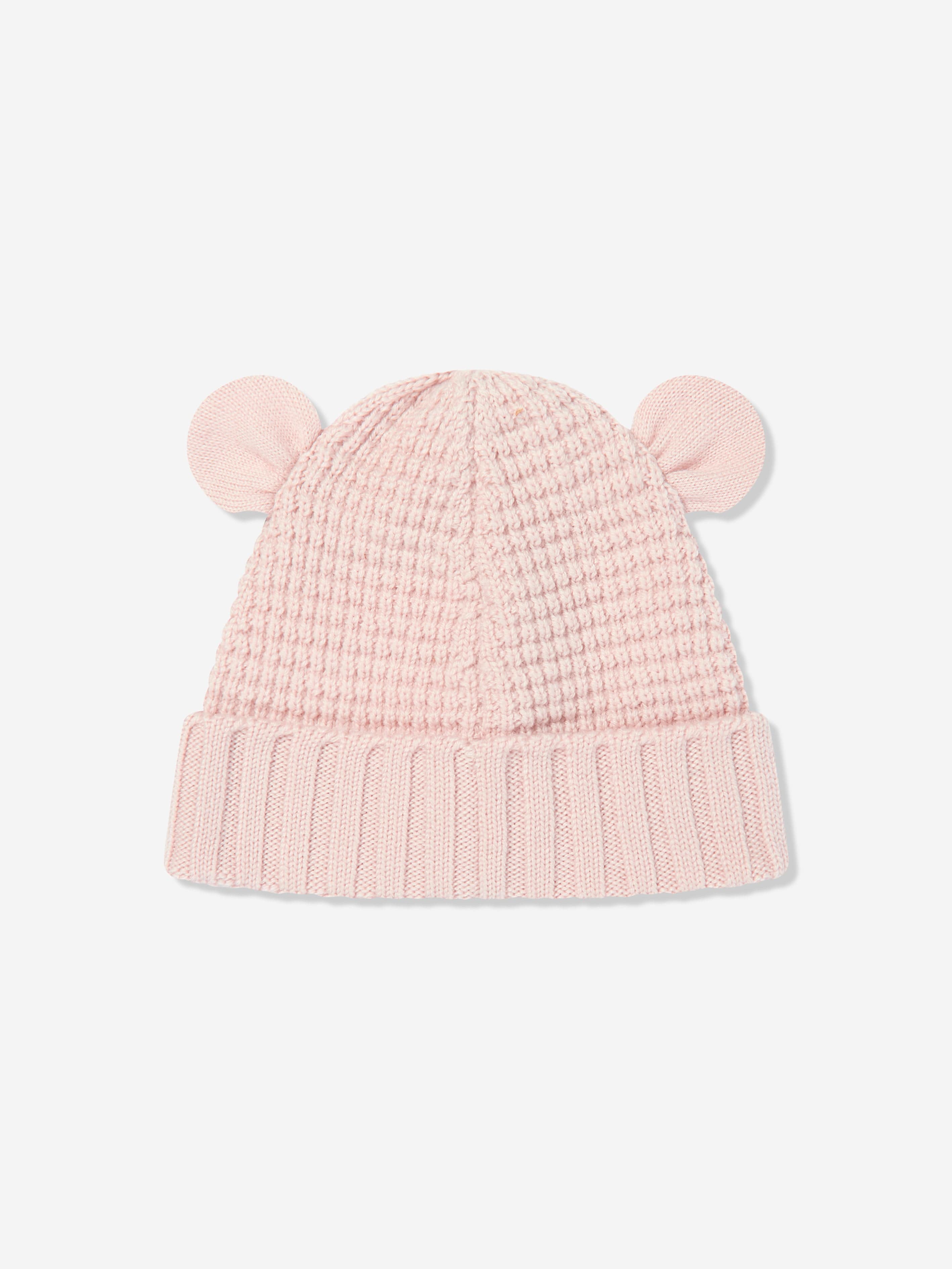 Pink Baby Girls Beanie Hat with Ears - Soft Winter Knit Hat for Infants & Toddlers - Perfect for Cold Weather, Outdoor Play & Photoshoots