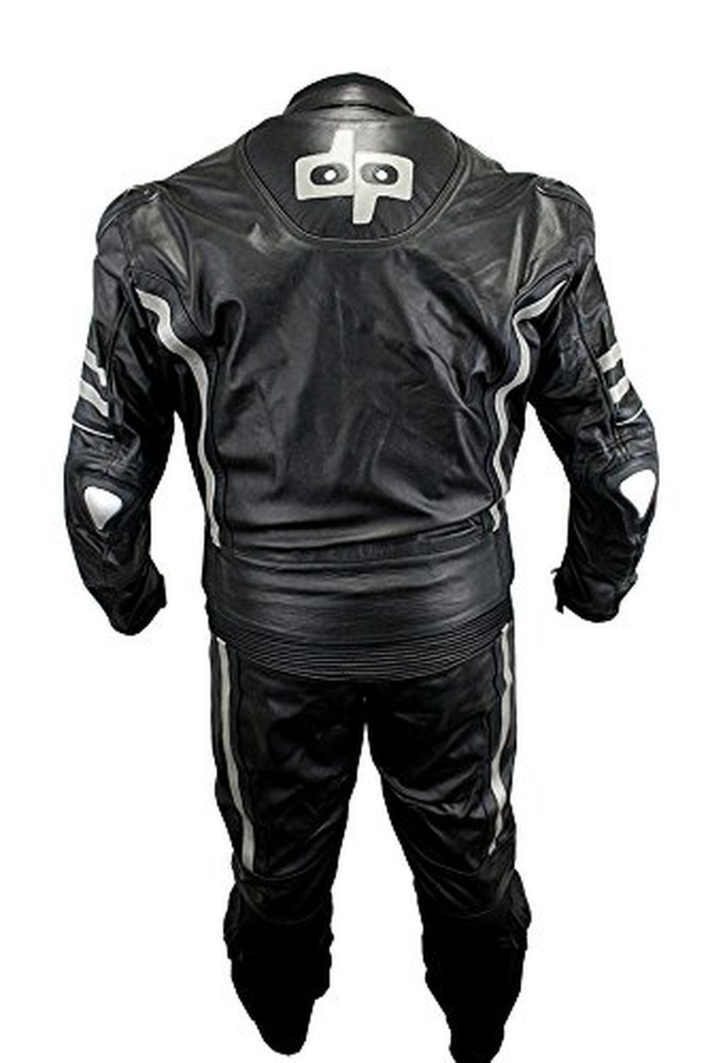 2pc Ghost II Motorcycle Racing Leather Suit with Metal Waist Zipper - Premium Motorcycle Gear for Track Racing & High-Speed Performance