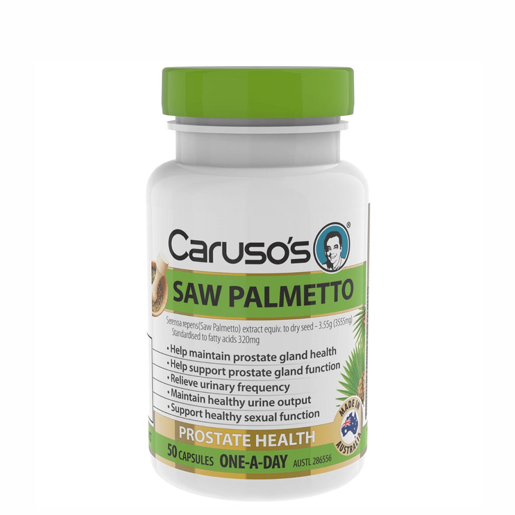 Caruso's Saw Palmetto Supplement - 1 Daily Capsule for Prostate & Urinary Health - Supports Hair Growth & Hormone Balance - Perfect for Men's Wellness Routine