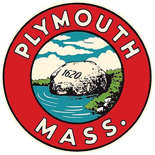 Vintage Plymouth Massachusetts Sticker Decal - Souvenir Skateboard & Laptop Decoration for Travel Memories & DIY Projects
