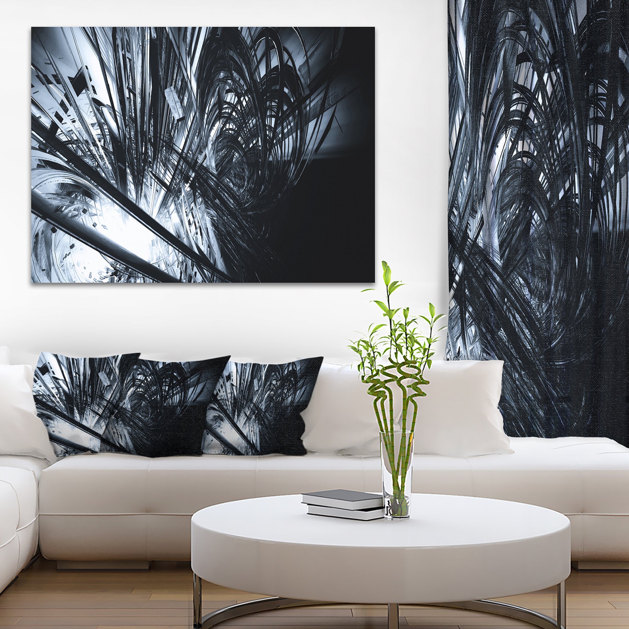 3D Abstract Black and White Canvas Art Print - Modern Wall Decor for Living Room, Bedroom & Office