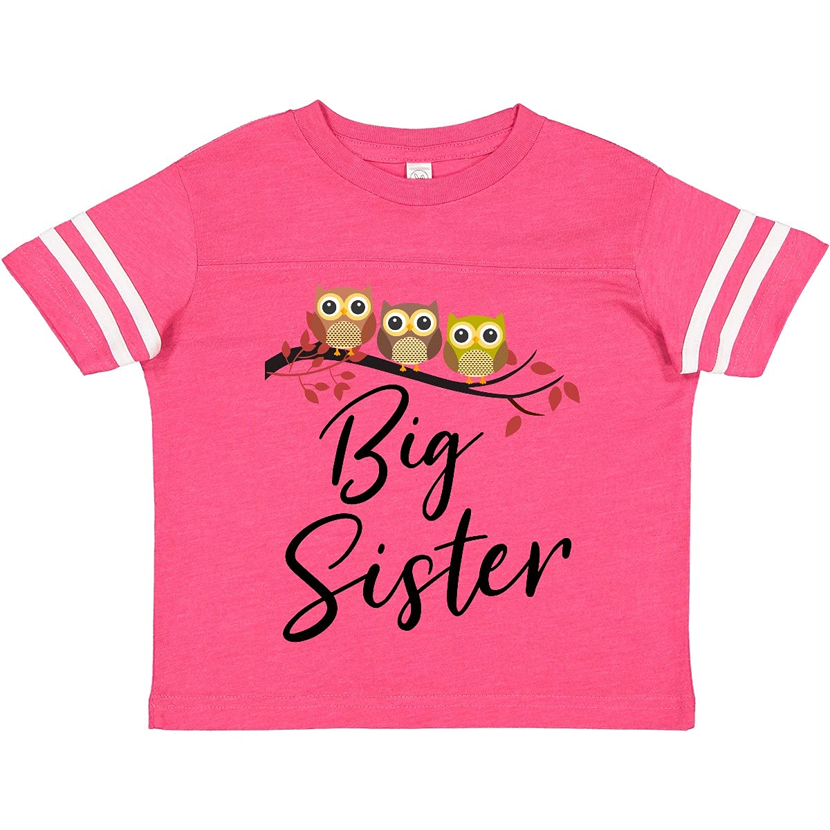 Inktastic Owl Big Sister Toddler T-Shirt - Cute Owl Design Cotton Tee for Toddler Girls - Perfect for Sibling Matching Outfits & Family Photos