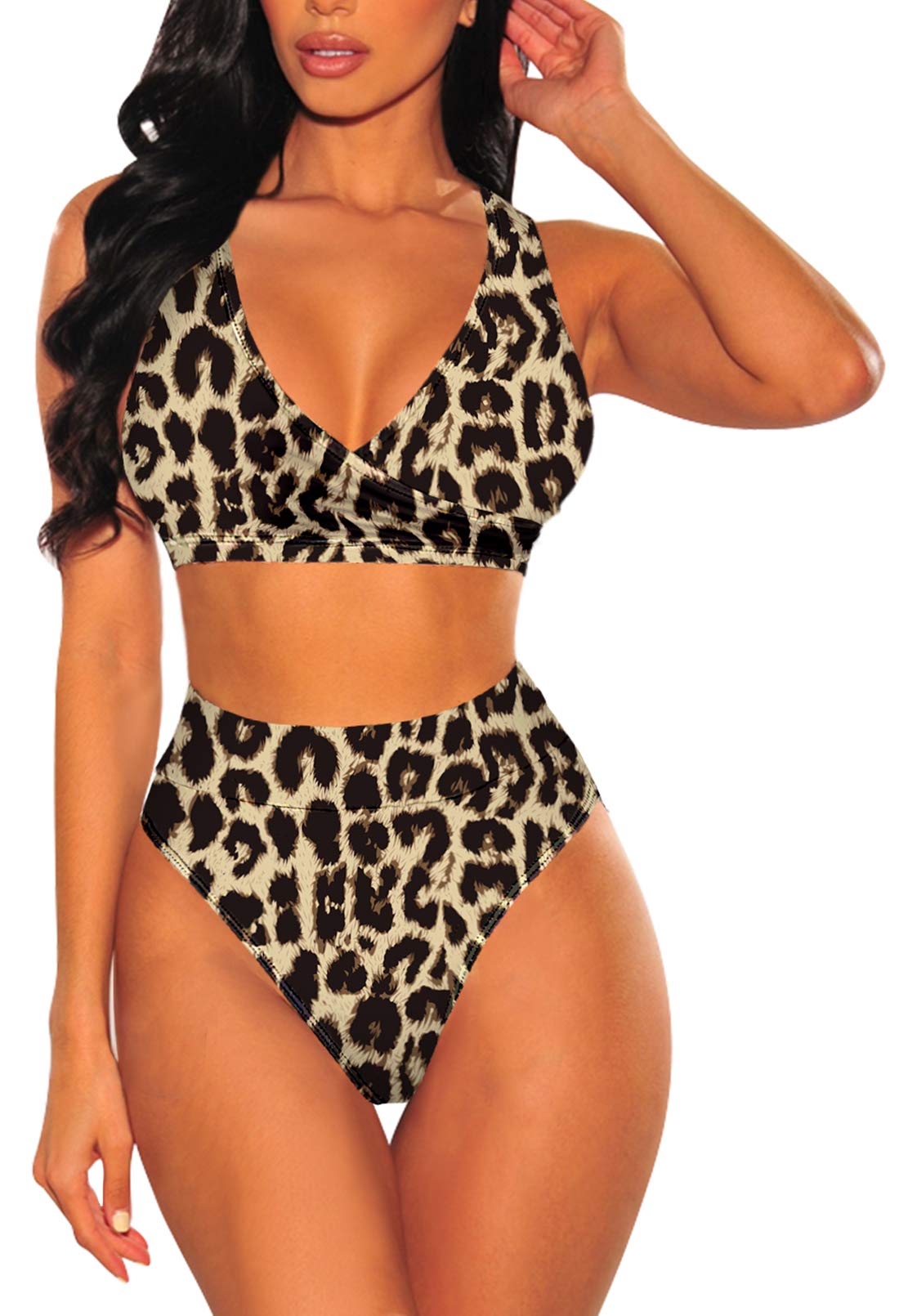 Sovoyontee Women's High Waisted Bikini Set - 2 Piece Bathing Suit with Tummy Control for Beach, Pool & Summer Vacation