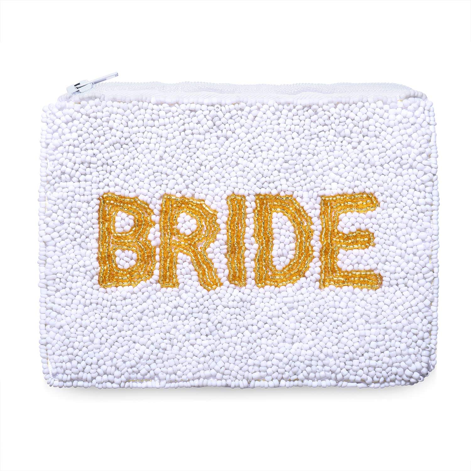 Beaded BRIDE Coin Purse - Handmade Zipper Change Wallet for Wedding & Bridal Shower Gifts - Perfect for Brides, Engagement Parties & Special Occasions