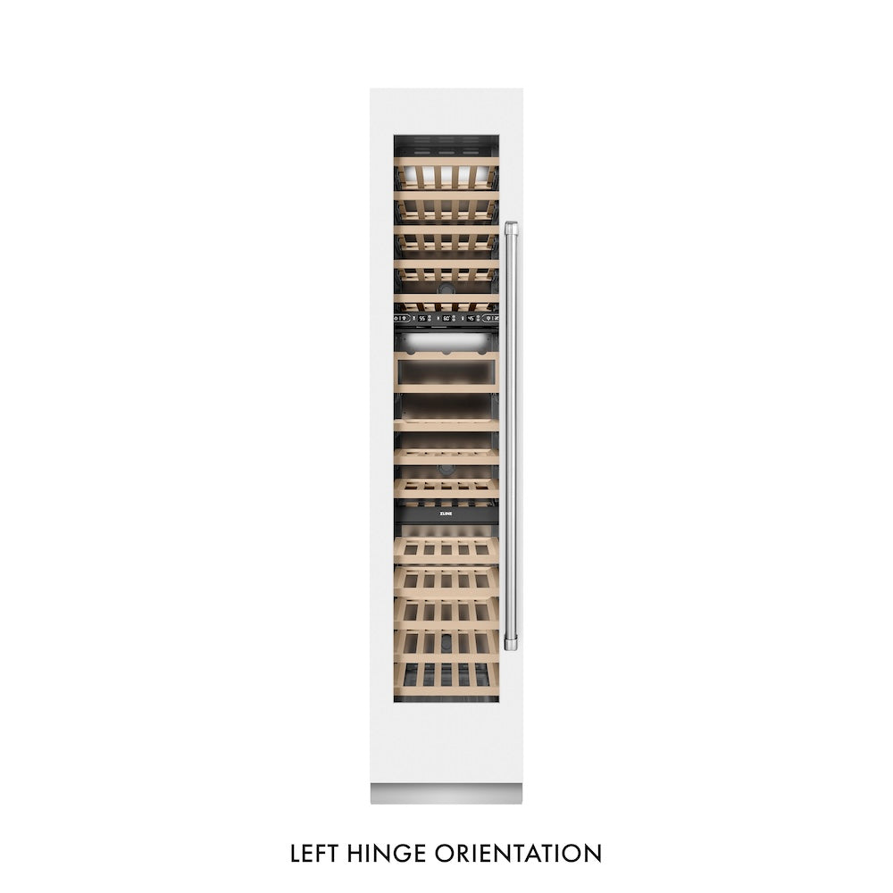 ZLINE 18 Inch 9.0 Cubic Feet Triple Zone 68 Bottle Left Hinge White Matte Column Wine Cooler (RCWVL WM 18) - Perfect for Home Bars, Restaurants, and Wine Cellars