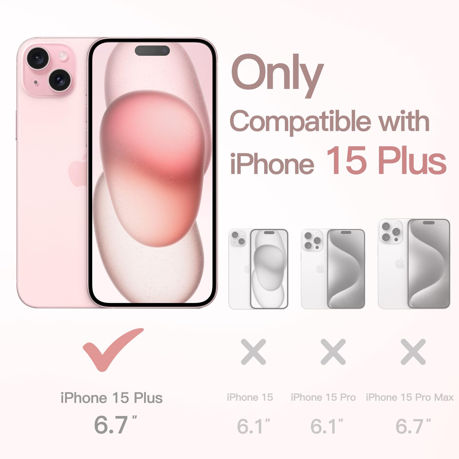 JETech MagSafe Compatible Kickstand Case for iPhone 15 Plus 6.7-Inch - Translucent Matte Magnetic Slim Shockproof Phone Cover with Adjustable Camera Stand (Pink) - Perfect for Work, Travel & Hands-Free Viewing