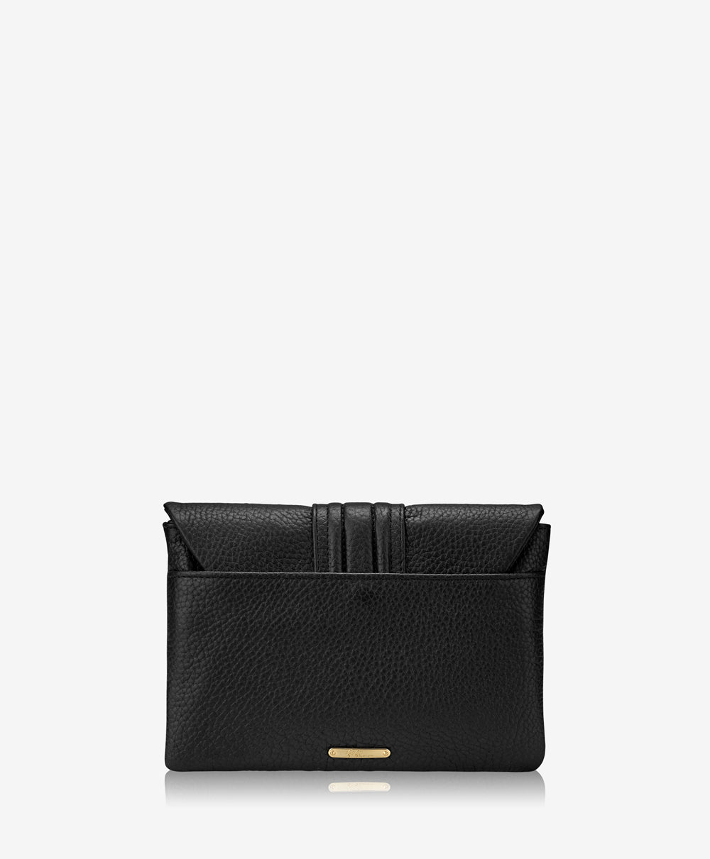 Ava Clutch Bag - Black Pebble Grain Leather Crossbody Purse for Women | Stylish & Durable Handbag for Work, Evening Events & Travel