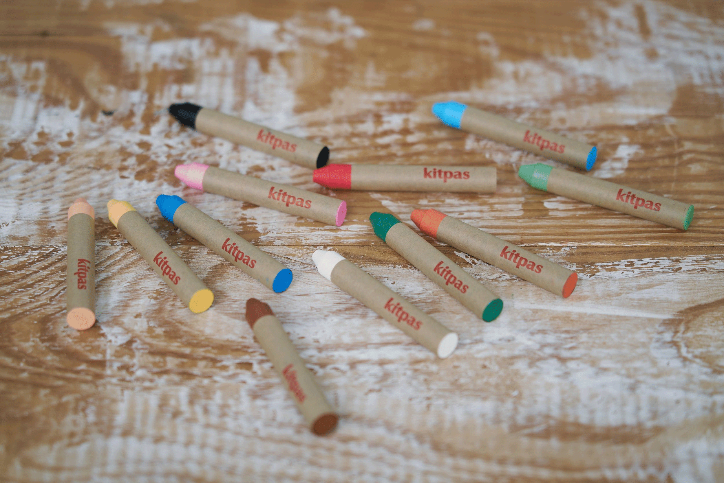 Set of 12 Medium Rice Bran Wax Crayons by Kitpas - Non-Toxic Art Supplies for Kids & Adults - Perfect for Drawing, Coloring Books & DIY Crafts
