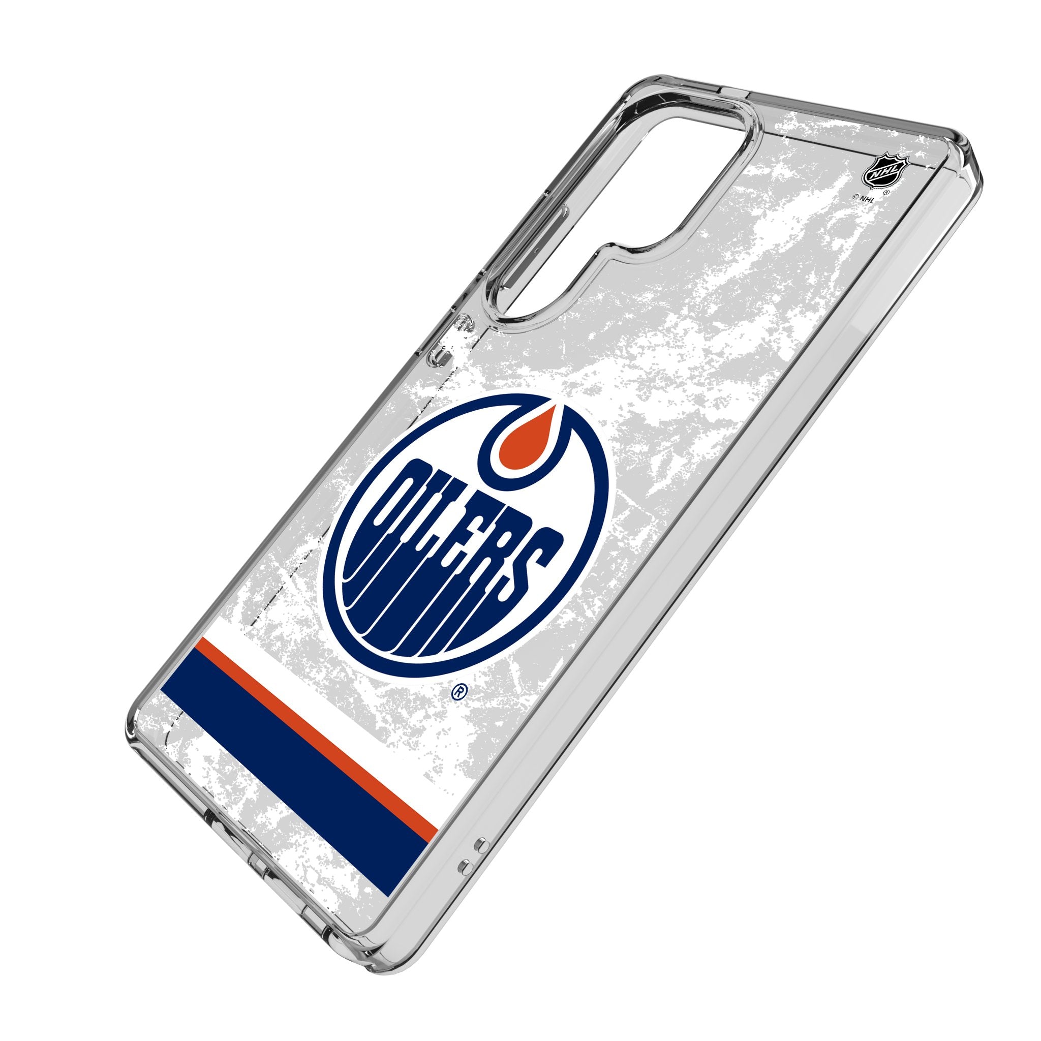Edmonton Oilers Ice Stripe Clear Samsung Galaxy Phone Case - Durable Protective Cover for iPhone 13/14/Pro Max - Perfect for Hockey Fans & Game Day Accessories