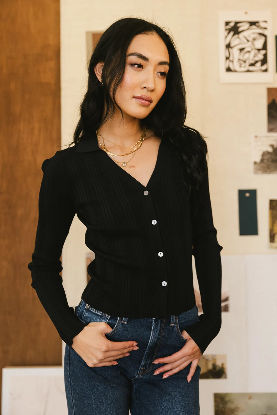 Lucia Black Cardigan for Women - Soft Knit Sweater Wrap, Lightweight & Comfortable - Perfect for Office, Casual Outfits & Fall Layering