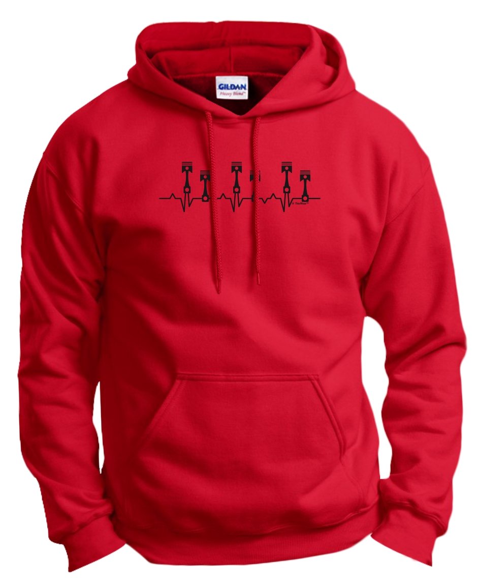 Mechanic Gifts for Men - Piston Heartbeat Hoodie Sweatshirt - Perfect Car Lover Apparel for Auto Enthusiasts & DIY Mechanics - Great for Garage Work, Car Shows & Casual Wear
