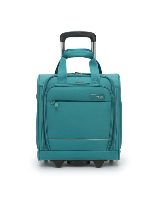 Tosca AIR5055 Underseat Trolley Carry-On Luggage - Lightweight Teal Cabin Bag for Air Travel, Perfect for Weekend Getaways & Business Trips