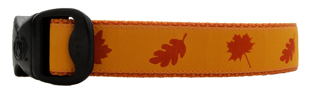 Adjustable 1 Inch Fall Leaves Dog Collar for Medium Large & X-Large Dogs - Light Pumpkin Orange - Perfect for Autumn Walks, Halloween Costumes & Thanksgiving Photos (14