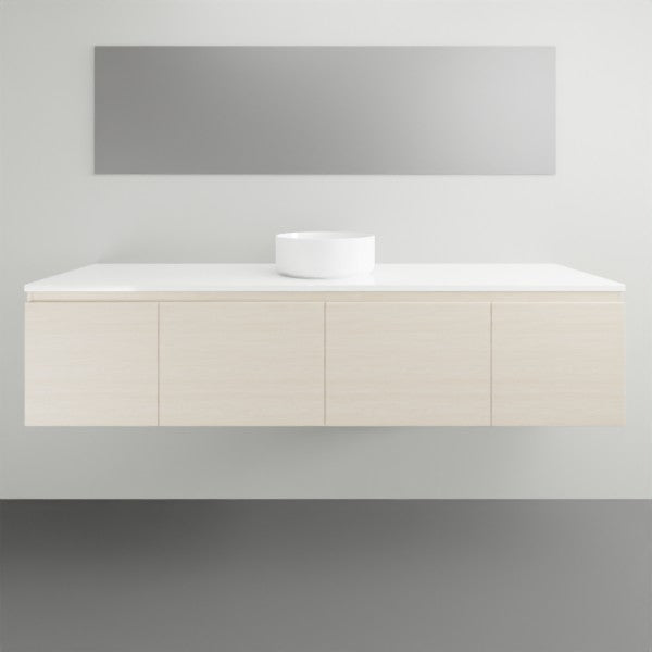 ADP Glacier Lite Slim Vanity with Solid Surface Top - Modern Bathroom Storage for Small Spaces, Perfect for Apartments & Powder Rooms