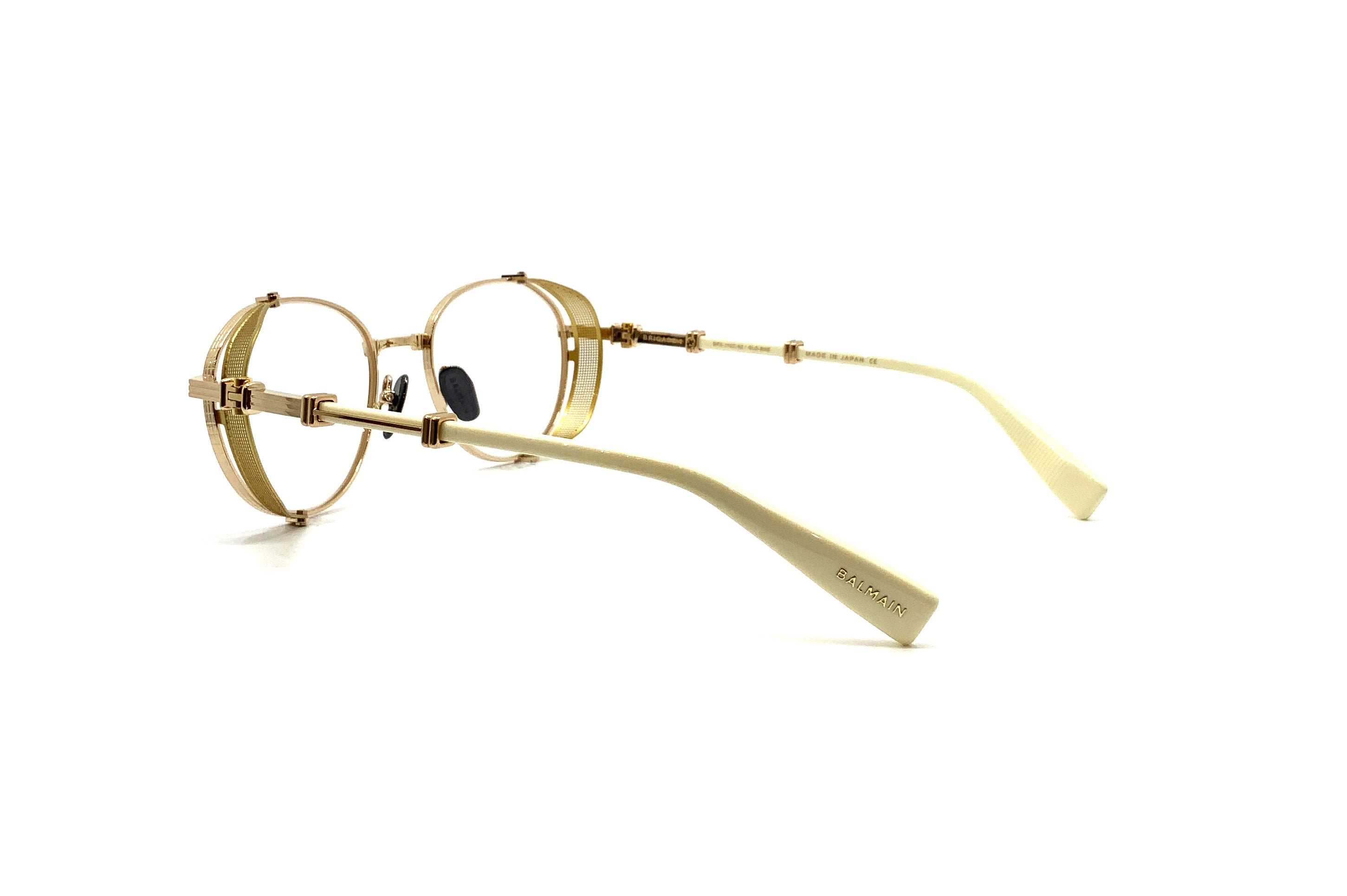 Balmain Brigade I Gold & White Sunglasses - Luxury Designer Shades for Men & Women - Perfect for Outdoor, Beach & Fashion Events