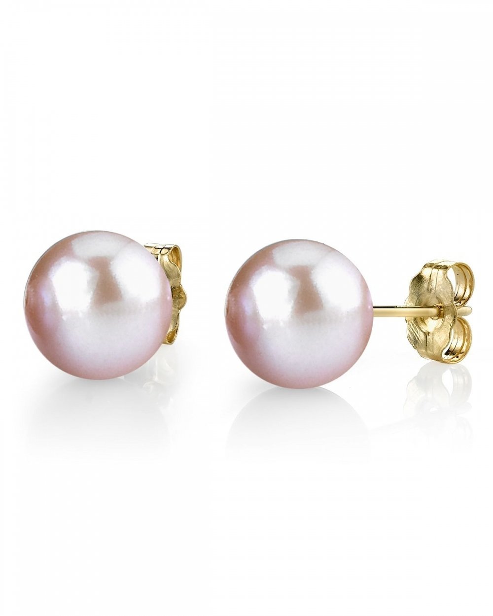 14K Gold 7-8mm Round Pink Freshwater Pearl Stud Earrings for Women | Elegant Pearl Jewelry Gift for Christmas, Anniversary & Special Occasions | Perfect for Weddings, Parties & Formal Events