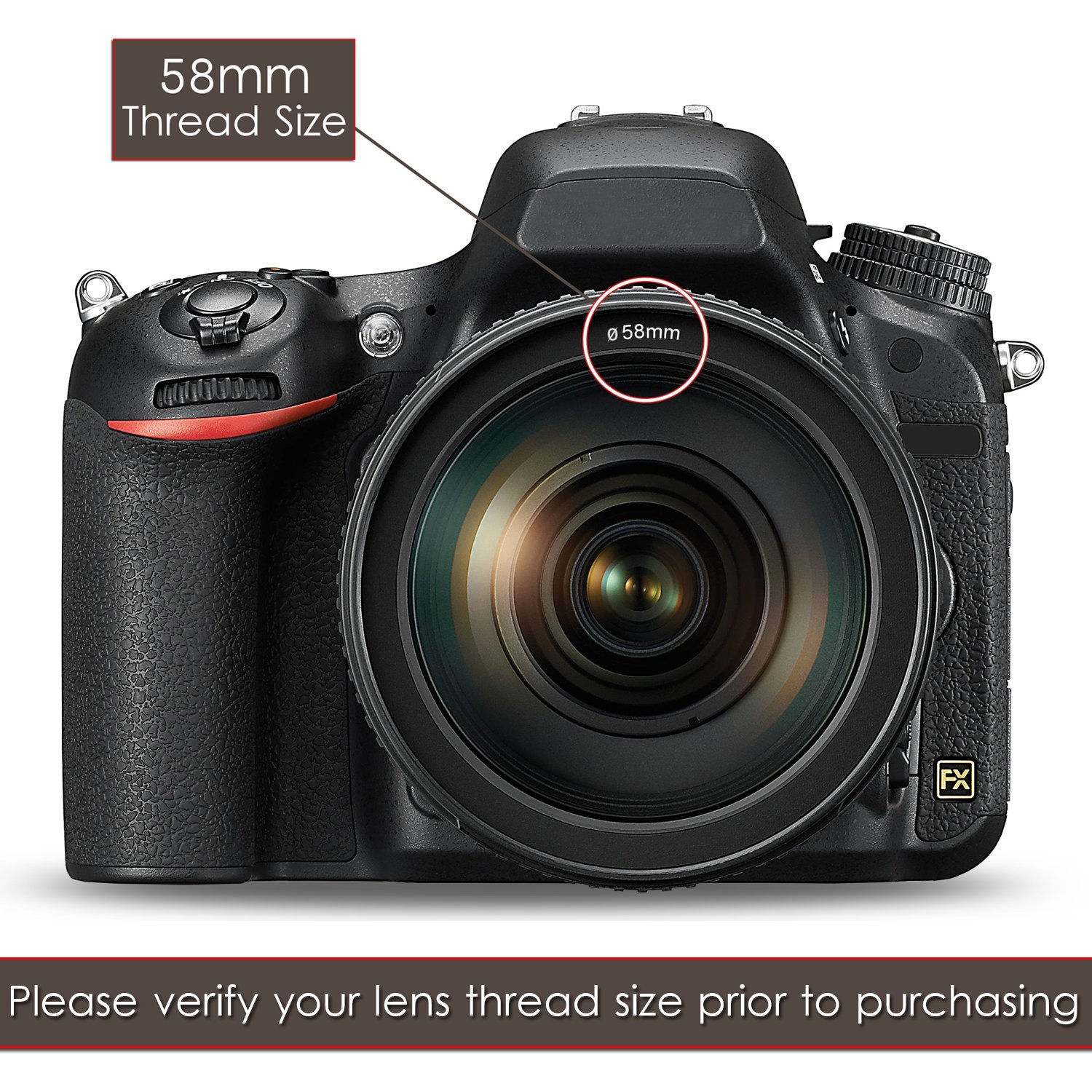 58mm 2 Lens Kit with Flash for Canon EOS 80D 77D 70D Rebel T7i T6i T6S T5i T4i T3i T2i T1i XTi XT SL1 XSi, EOS M, M2, 760D 700D 650D 600D 550D 60D 7D & 7D Mark II DSLR Cameras - Perfect for Portrait, Landscape & Low Light Photography