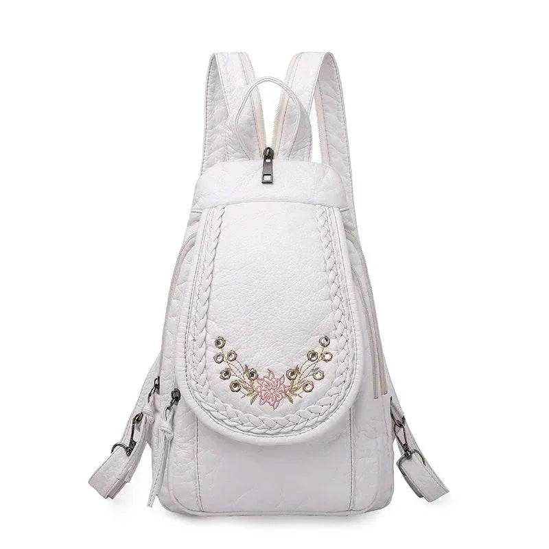 Soft Washed Leather Women's Backpack - Stylish & Durable Handbag for Work, Travel & College | Fashionable Everyday Purse for Commuting & Shopping