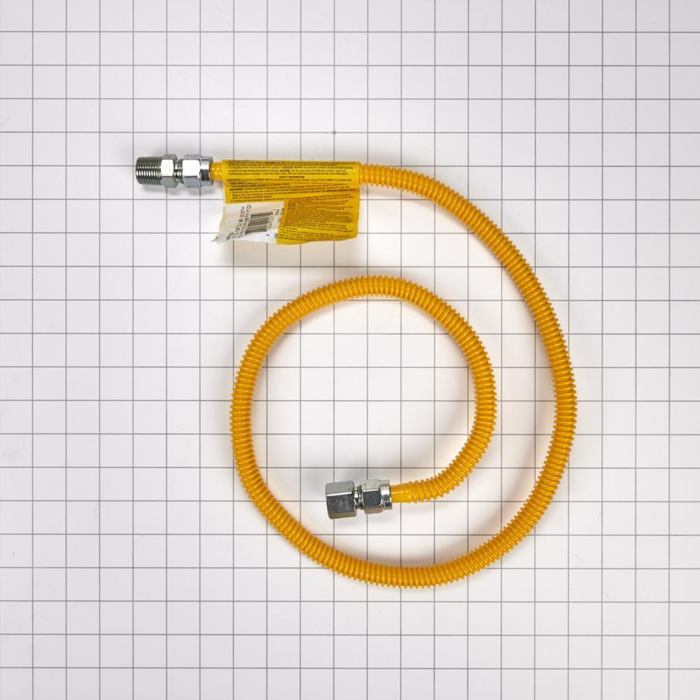 Amana 20313248A Gas Dryer Connector Kit - 4 ft Flexible Stainless Steel Hose for Secure & Durable Dryer Installation - Perfect for Laundry Rooms & Home Appliance Setup
