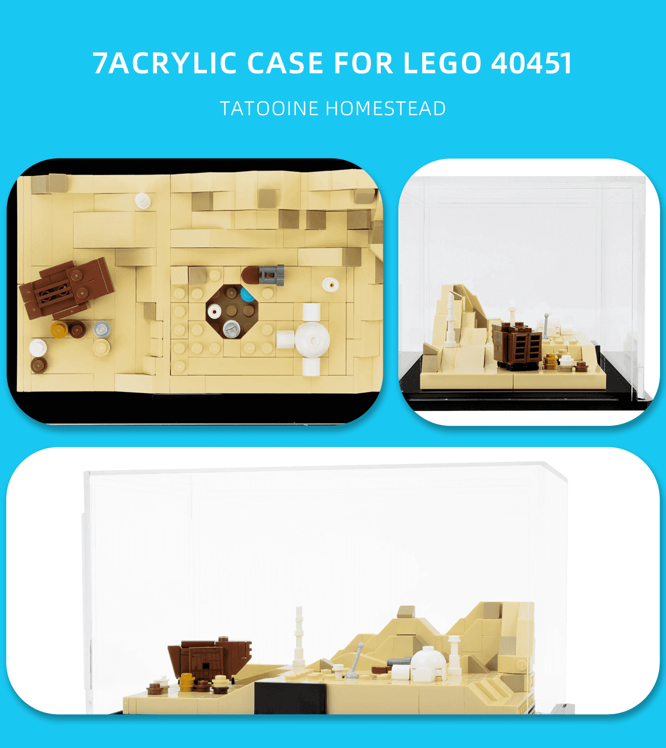 Lego Tatooine Homestead 40451 Display Case - Clear Acrylic Protection for Star Wars Collectibles | Perfect for Showcasing & Dust Protection