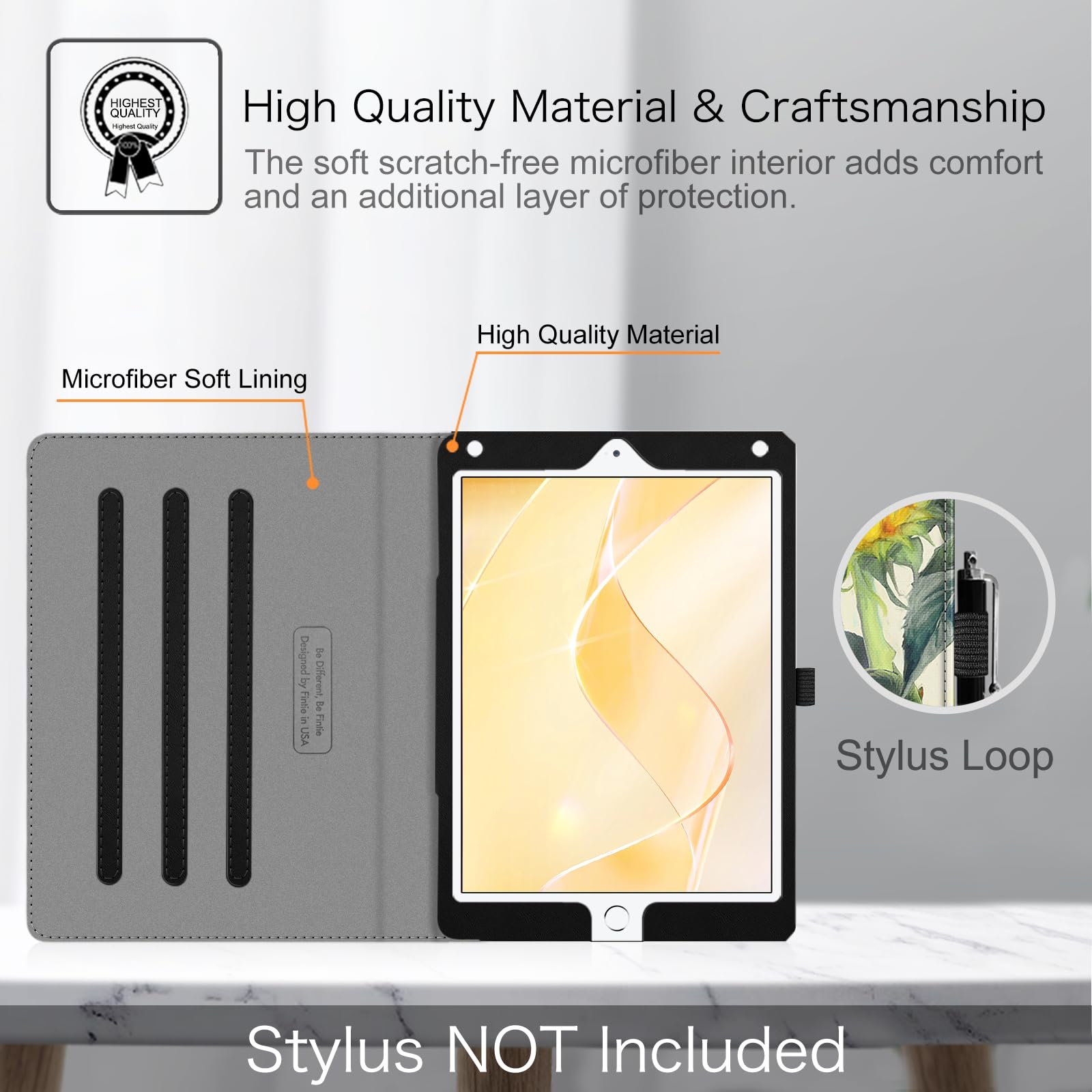 Fintie Protective Case for iPad 6th/5th Generation (2018/2017 Model) & iPad Air 2/Air 1 (9.7 Inch) - Multi-Angle Stand Cover with Corner Protection & Storage Pocket, Sunflower Design - Perfect for Work, School & Travel