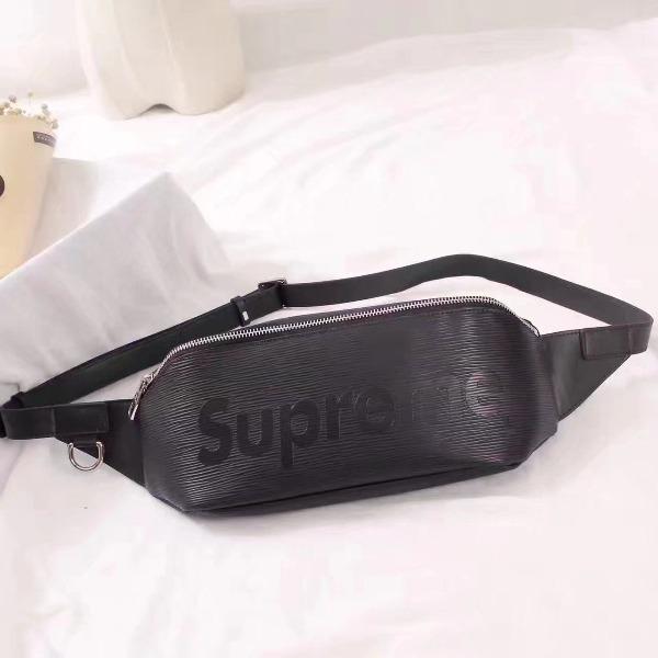 Louis Vuitton x Supreme Epi Leather Bumbag Crossbody Bag - Black Luxury Designer Waist Pack for Travel, Gym & Everyday Use