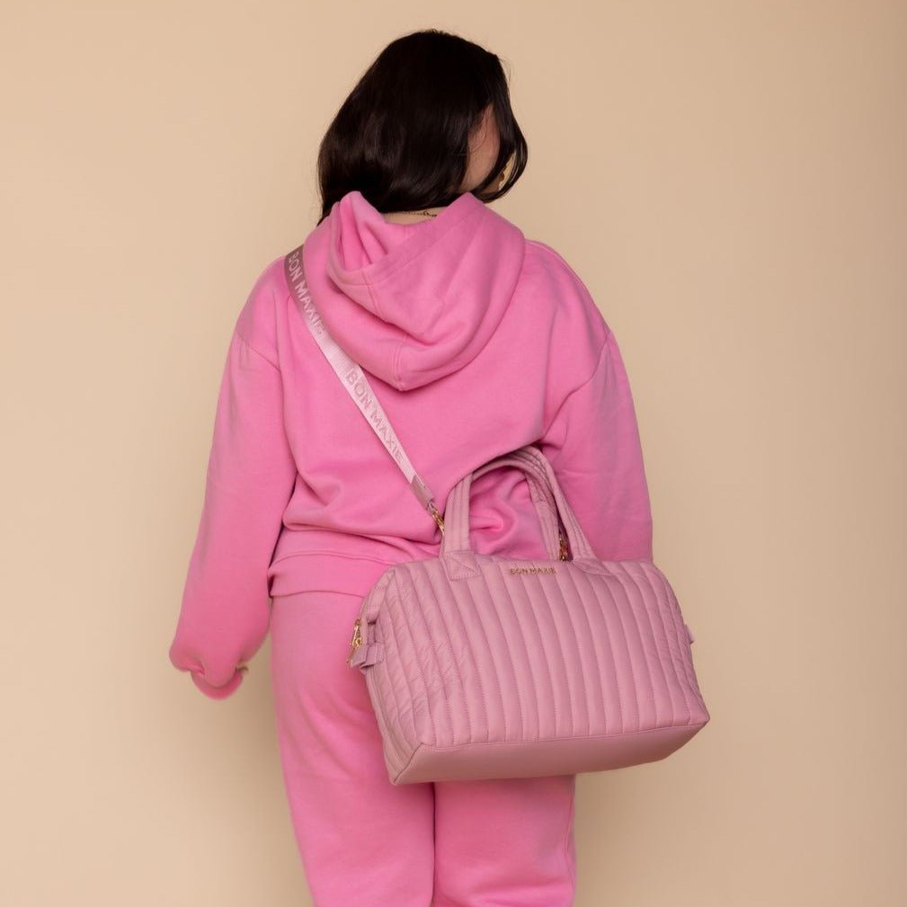 Large Puffy Pillow Crossbody Bag - Soft & Stylish Rose Pink Shoulder Purse for Women | Perfect for Travel, Shopping & Everyday Use