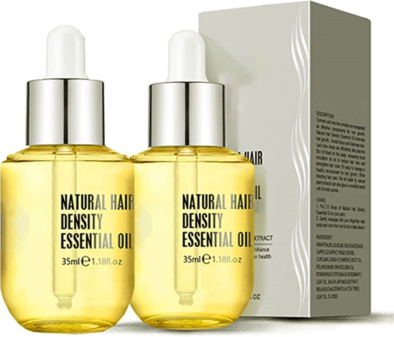 Ginger Hair Growth Serum with Biotin & Herbal Essence - Natural Thickening Treatment for Thin Hair, 2-Pack | Promotes Hair Density & Strength for Men & Women | Ideal for Daily Scalp Care & Hair Regrowth