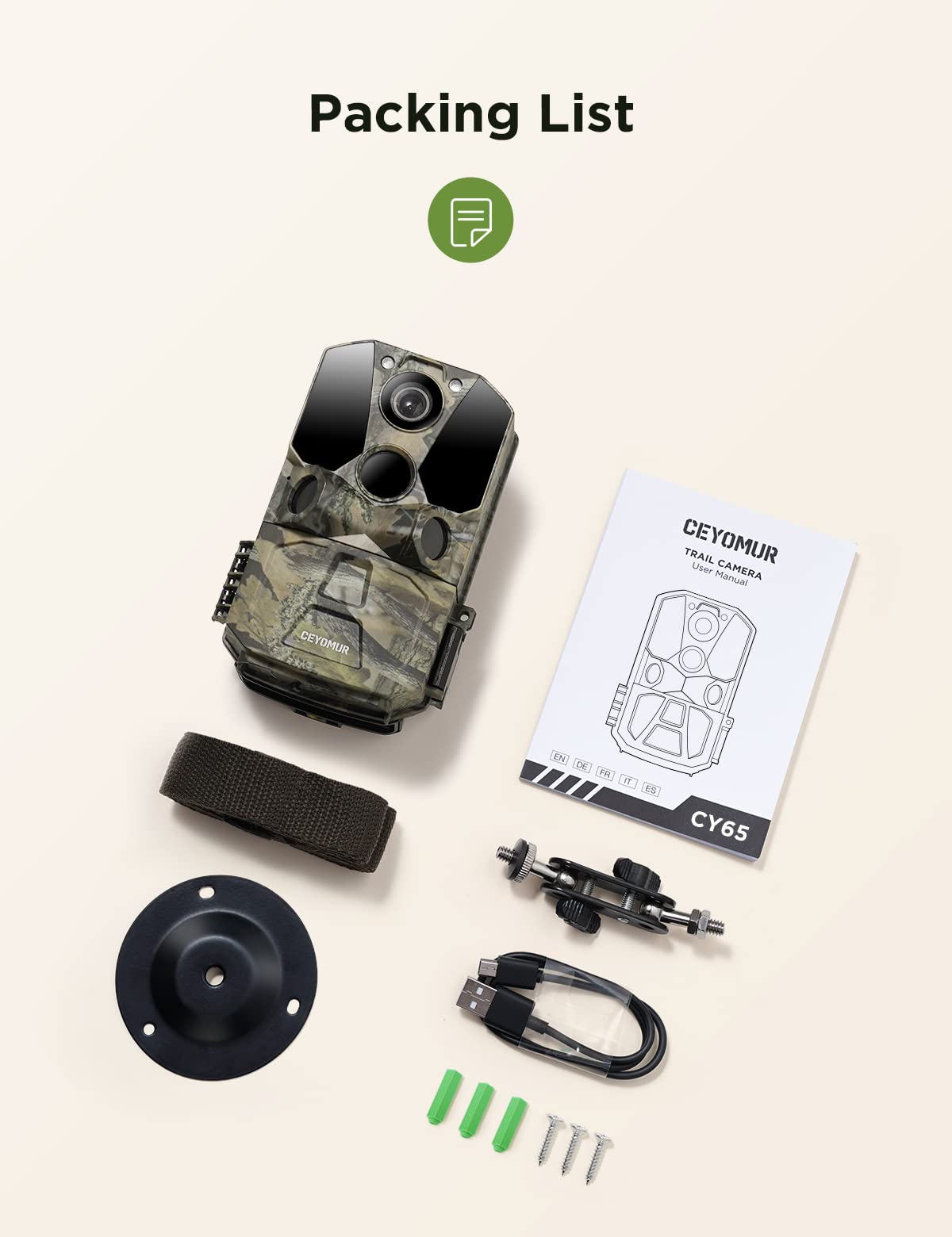 CEYOMUR 4K 40MP WiFi Bluetooth Trail Camera with 120° Motion Sensor, 0.2s Trigger Time & Night Vision - IP66 Waterproof Game Camera for Wildlife Monitoring, Hunting, and Outdoor Security