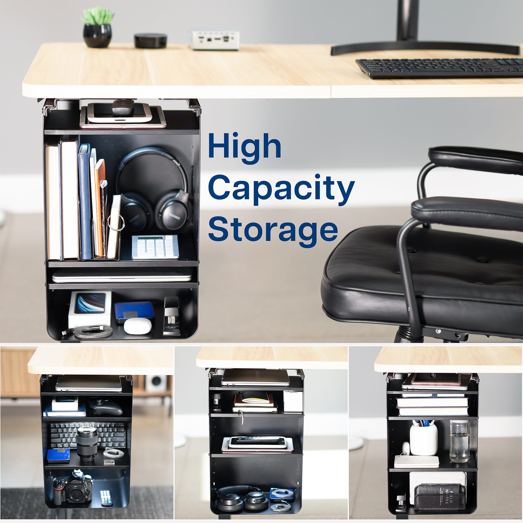 Under Desk Shelving Unit - Space Saving Storage Organizer for Home Office, Study & Workspace - Perfect for Files, Books & Office Supplies