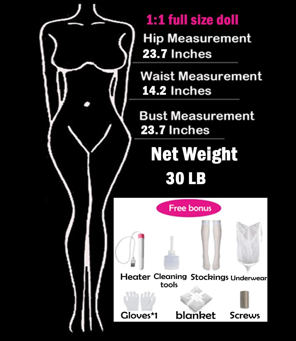 Realistic TPE Silicone Sex Doll for Men - Full Body Life Size Adult Doll with Ultra Soft Jelly-Gel Breasts & Dual Texture Channel (30lb, Light Tan) - Perfect for Discreet Home Use & Fantasy Fulfillment