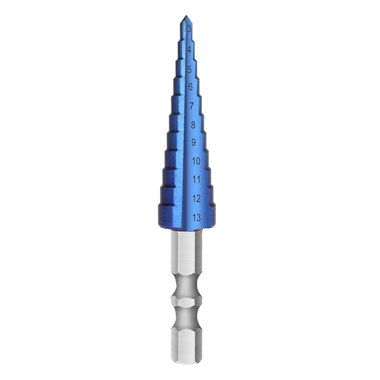 Step Cone Drill Bit Set 3-12/13mm & 4-12/20/22/32mm - Nano Blue Coated Hole Cutter for Wood & Metal - Power Tool Accessories for DIY, Construction and Home Improvement Projects