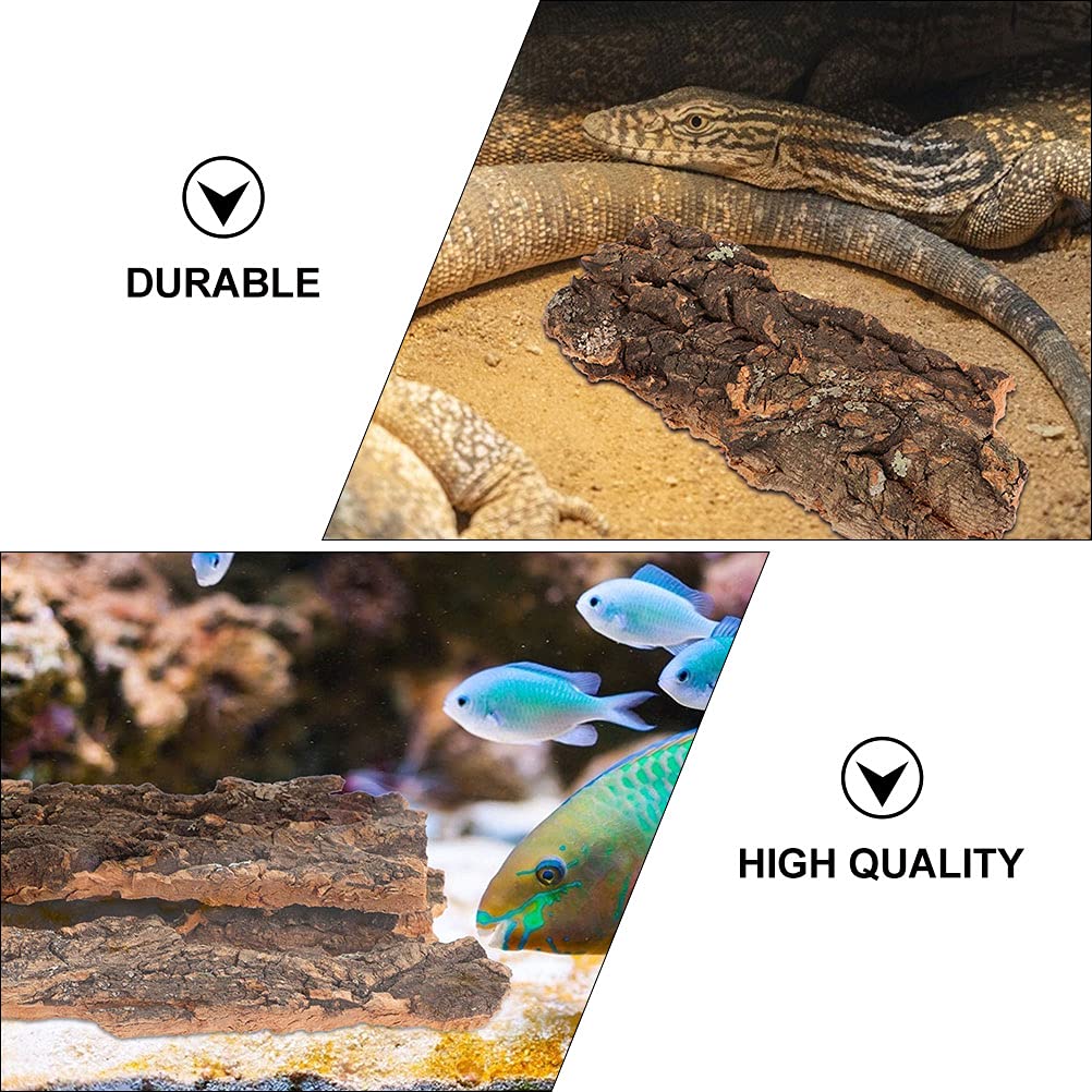 4 Pcs Reptile Bark Decor - Pet Terrarium Climbing Platform for Rainforest Habitat