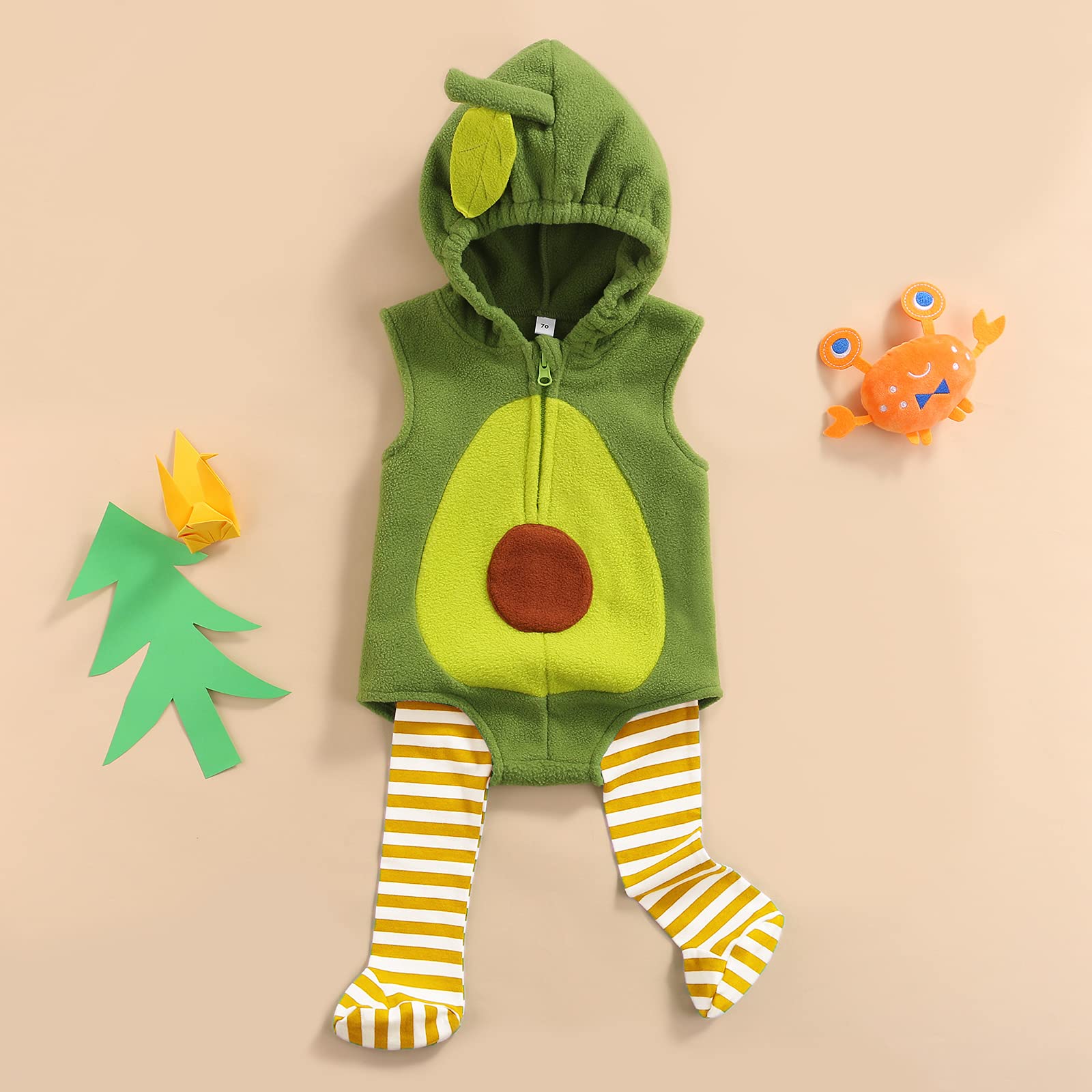 VISGOGO Newborn Baby Romper - Cute Avocado & Pineapple Shaped Jumpsuit for Infant Girls & Boys | Soft Cotton Outfit for Birthday Party, Photo Shoot & Everyday Wear