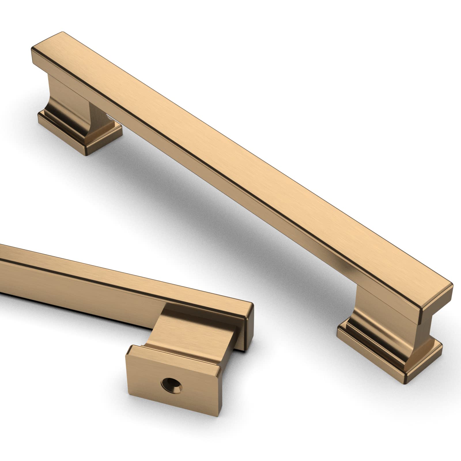 Asidrama 10 Pack 5 Inch (128mm) Champagne Bronze Cabinet Handles - Brushed Brass Drawer Pulls for Kitchen Cabinets, Cupboards & Furniture - Durable Hardware for Modern & Vintage Home Decor