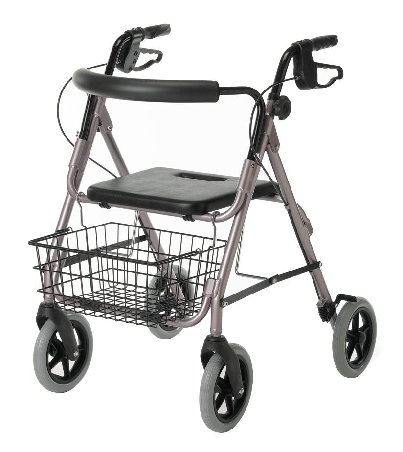 Guardian Deluxe 8-Wheel Rollator Walker for Seniors & Adults - Lightweight Mobility Aid with Seat & Basket for Indoor & Outdoor Use
