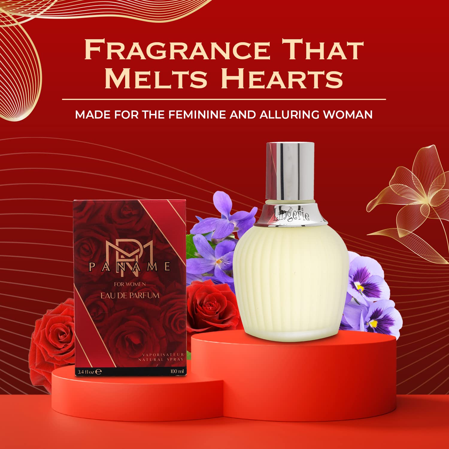 Women's Perfume - Floral & Powdery Fragrance with Rose, Violet & White Floral Notes - 3.4 fl oz / 100 ml - Perfect for Date Nights, Office Wear & Special Occasions