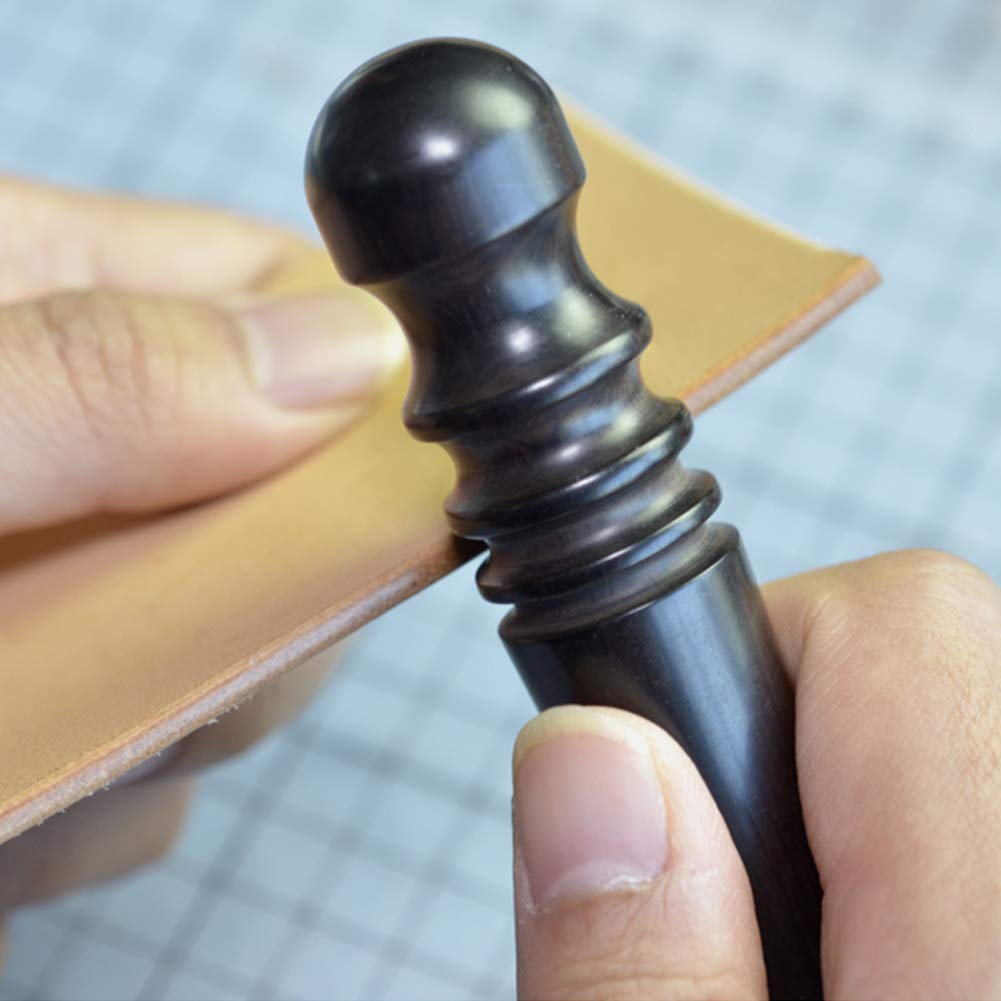 SPEEDWOX Professional Leather Edge Burnisher Tool - Round Head Wood Handle for Leather Crafting, DIY Projects & Shoe Repair - Perfect for Leatherworkers, Cobblers & DIY Enthusiasts