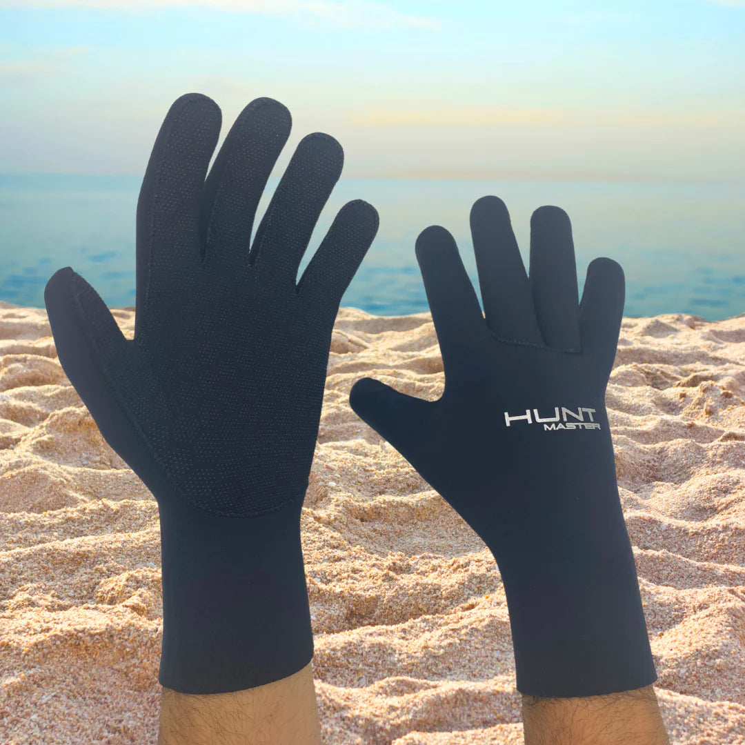 Hunt Master Elanora 3.5mm Neoprene Dive Gloves for Spearfishing & Scuba Diving - Black - Warm & Durable Waterproof Gloves for Cold Water Adventures